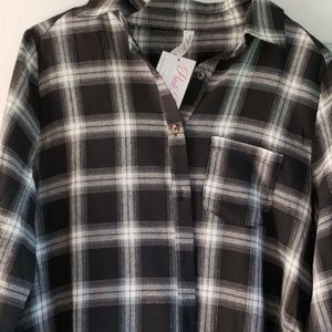 The Pink Lily Boutique L NWT black/white plaid